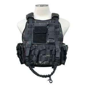 AL 003CM β BLACK CAMO TACTICAL PLATE CARRIER VEST